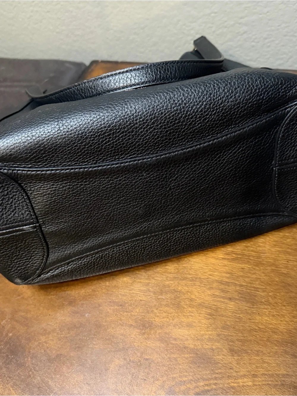 kate spade Black Pebbled Leather Shoulder Tote with Wallet and Card Pouch
